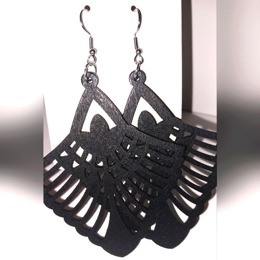 Gorgeous hollow wooden earrings